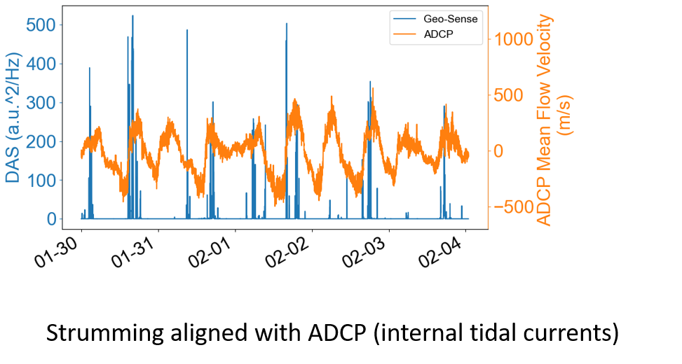 Geo-Sense DAS energy aligned with ADCP mean flow velocity