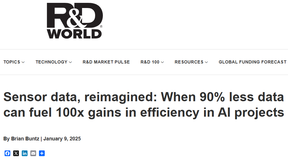 R&D World article about Lightscline's sensor-data efficiency