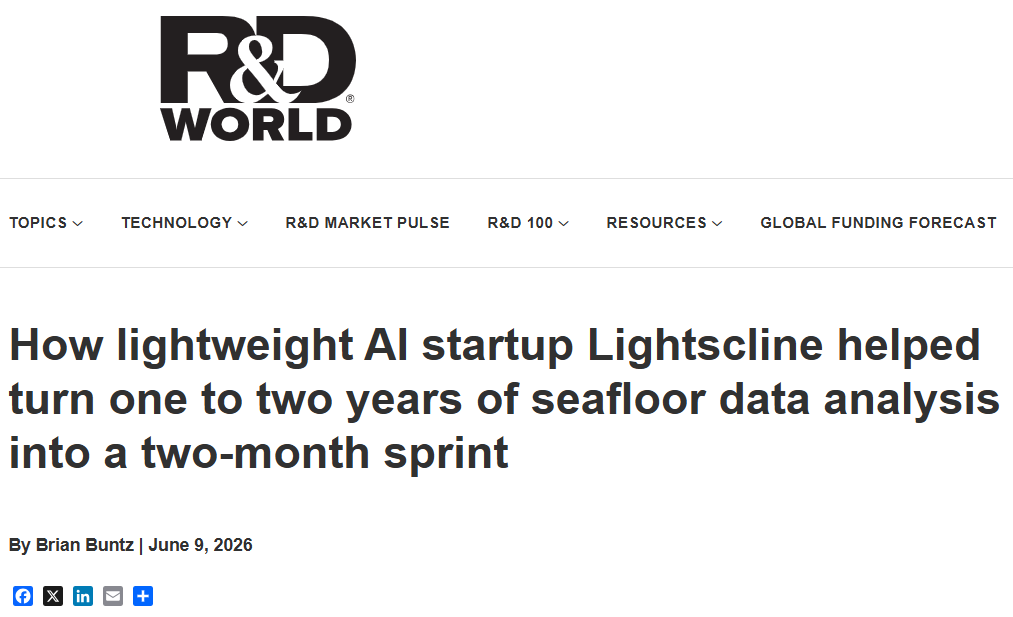 R&D World article about Lightscline's seafloor data analysis
