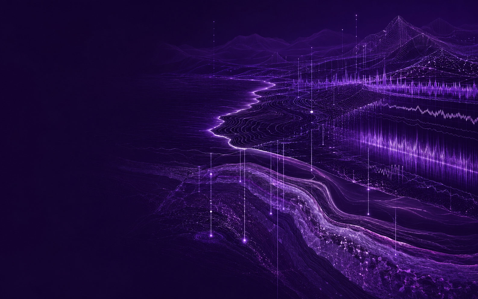 Abstract sensor landscape combining ocean, machinery and subsurface signals